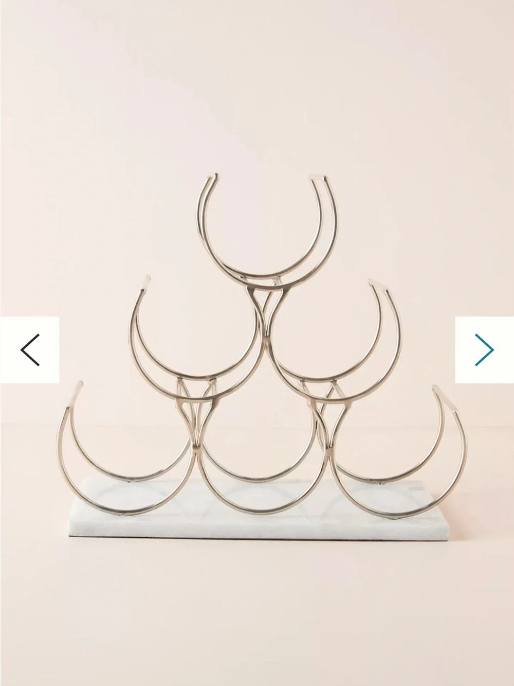 Anthropologie Gold and Marble Wine Rack Large
